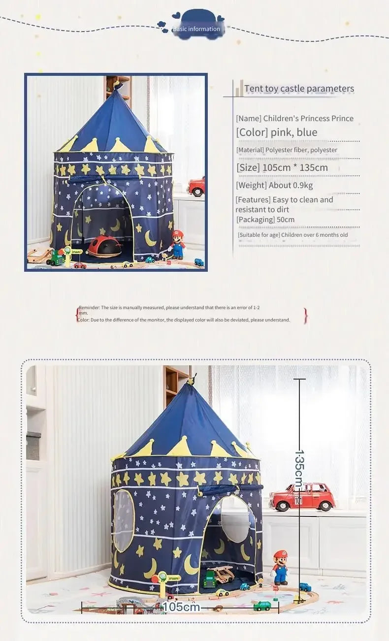 Indoor Outdoor Kids Play Tent Portable Yurt Tent Game House Toy House For Boys Girls Children Parent-child Interaction Play Tent