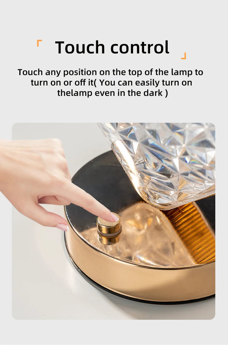 Bedroom Bedside Lamp with A Luxurious and High-end Feel, Internet Famous Decorative Atmosphere Lamp, Simple Charging Night Light