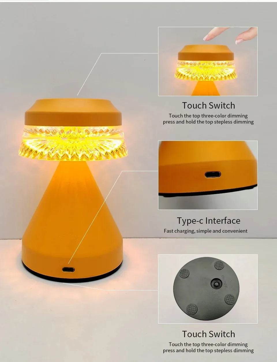 hot Bedside light  Bedroom Fabric Nightlight Home Atmosphere LED Night Light  Brightness Adjustable Decoration