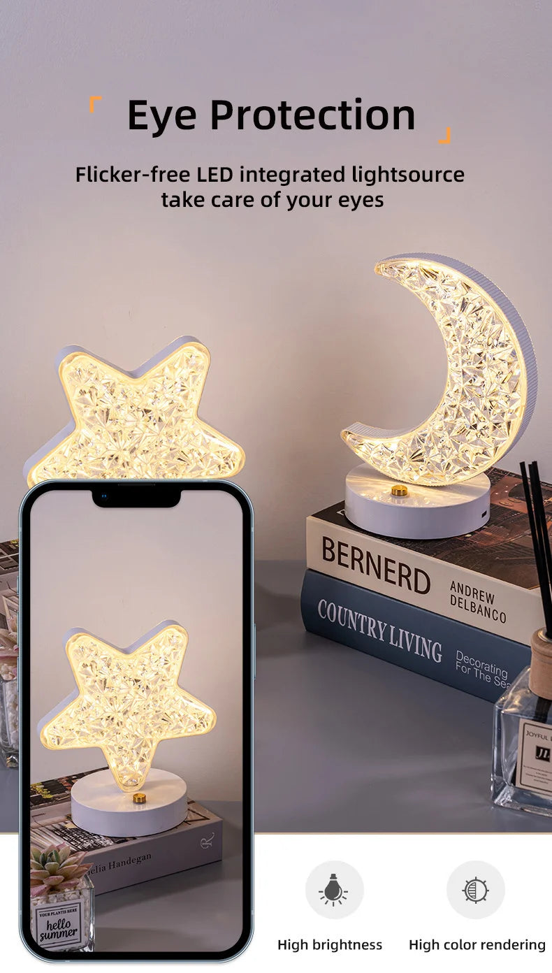 Bedroom Bedside Lamp with A Luxurious and High-end Feel, Internet Famous Decorative Atmosphere Lamp, Simple Charging Night Light