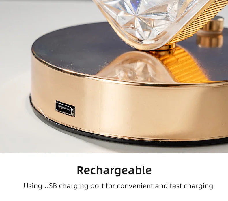 Bedroom Bedside Lamp with A Luxurious and High-end Feel, Internet Famous Decorative Atmosphere Lamp, Simple Charging Night Light